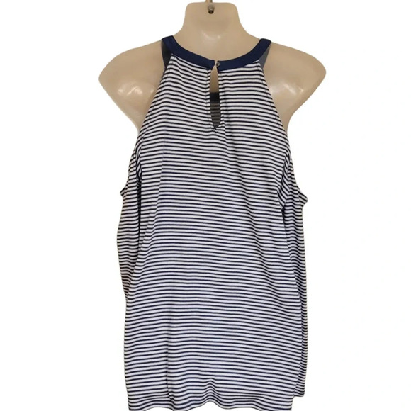 LOFT cold shoulder striped top size M - Picture 3 of 9